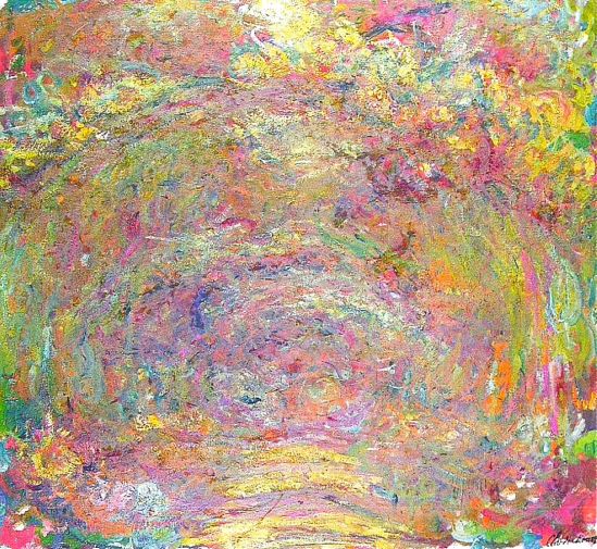 Path under the Rose Trellises, Claude Monet, Oil on canvas, 1918-1924